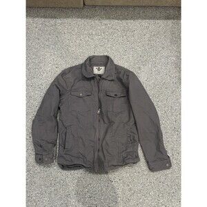 Wenven Mens Grey Canvas Coat